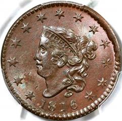 1816 USA penny value, coronet head