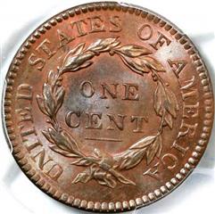 1823 USA penny value, coronet head, unofficial restrike