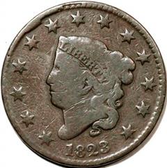 1823 USA penny value, coronet head
