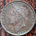 1827 UK farthing value, George IV