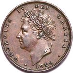 1828 UK farthing value, George IV