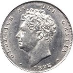 1828 UK sixpence value, George IV