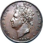 1830 UK farthing value, George IV