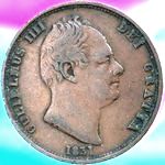 1831 UK halfpenny value, William IV