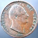 1834 UK halfpenny value, William IV