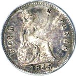 1845 UK fourpence (groat) value, Victoria, young head