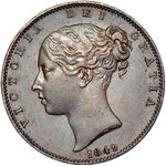 1849 UK farthing value, Victoria, young head