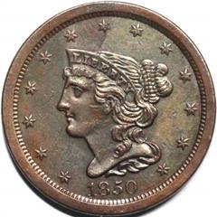 1850 USA Braided Hair half cent