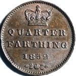 1852 UK quarter farthing, Victoria