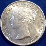 1840 UK fourpence (groat) value, Victoria, young head, 0 over O