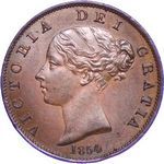 Queen Victoria era UK halfpenny values, young head, pg2 (1853 to 1860)