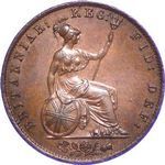 1856 UK halfpenny value, Victoria, young head, 6 over larger 6