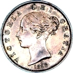 1856 UK halfpenny value, Victoria, young head