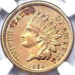 1860 US Indian Head penny, rounded bust