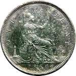 1864 UK penny value, Victoria, bun head, crosslet 4