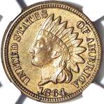1864 US Indian Head penny, copper nickel