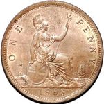 1868 UK penny value, Victoria