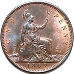 1869 UK penny value, Victoria