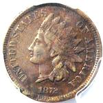 1872 US penny, Indian Head, shallow N