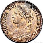 Queen Victoria era UK farthing values, bun head, pg2 (1869 to 1879)