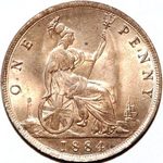 1884 UK penny value, Victoria