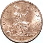 1886 UK penny value, Victoria