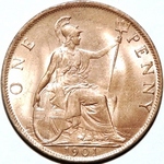 1901 UK penny value, Victoria