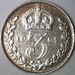 1902 UK threepence value, Edward VII