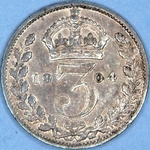 1904 UK threepence value, Edward VII