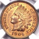 1904 US penny, Indian head