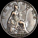 1905 UK farthing value, Edward VII