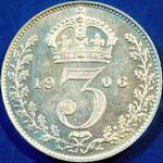 1906 UK threepence value, Edward VII