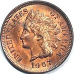 1907 US penny, Indian head