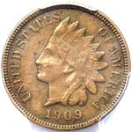 1909 S US penny, Indian head