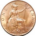 1909 UK penny value, Edward VII