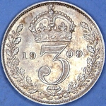 1909 UK threepence value, Edward VII