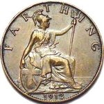 1912 UK farthing value, George V