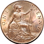 1912 UK penny value, George V, London mint