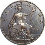 1914 UK farthing value, George V, TT close