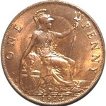 1914 UK penny value, George V