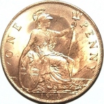 1915 UK penny value, George V