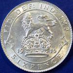 1915 UK sixpence value, George V