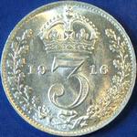 1916 UK threepence value, George V