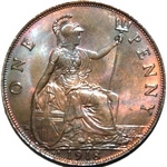 1918 kn UK penny value, George V, Kings Norton mint