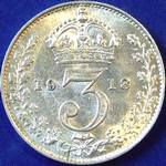 1918 UK threepence value, George V
