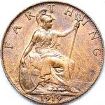1919 UK farthing value, George V
