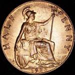 1923 UK halfpenny value, George V