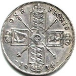 1924 UK florin value, George V