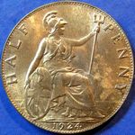 1924 UK halfpenny value, George V