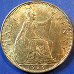 1926 UK halfpenny value, George V